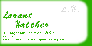lorant walther business card